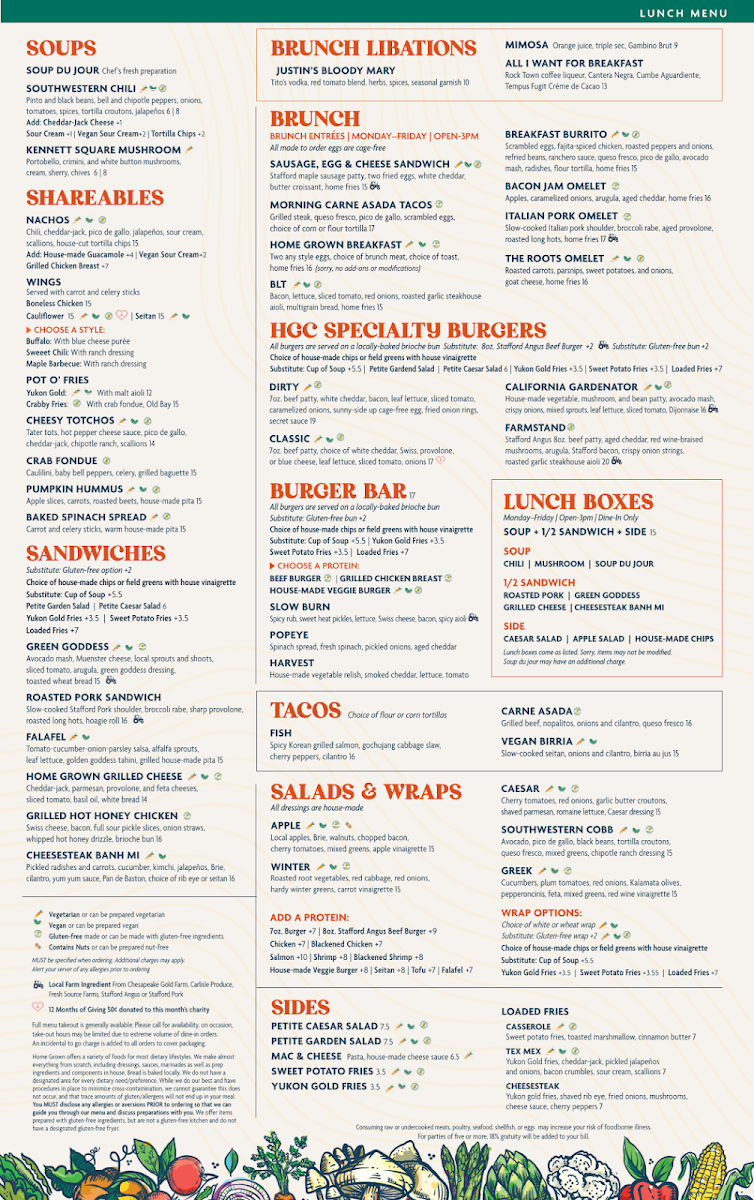 Home Grown Cafe Menu - Image 2