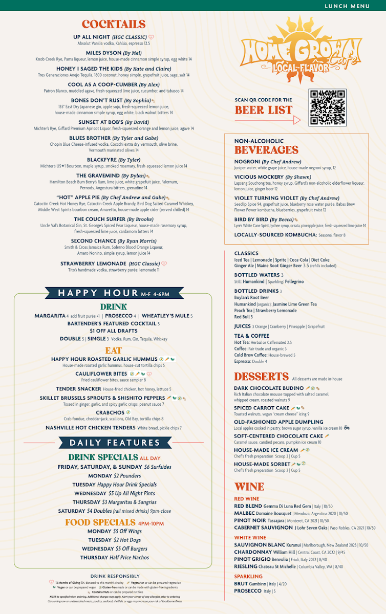 Home Grown Cafe Menu - Image 4